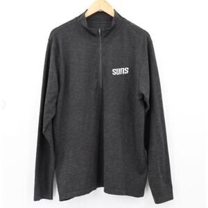 Lululemon Men's Sun's Logo Metal Vent Tech 1/2 Zip Graphite Grey / Black Sz 2XL